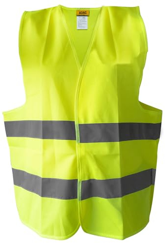 OK Cars ADAC Warnweste 1er Set – Sicherheitsweste für extra hohe Sichtbarkeit Dank hochwertiger Reflektoren – Reflektierende Weste fürs Auto, Motorrad & Outdoor – Sicher und Hochqualitativ