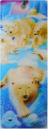 3D Wackel Lesezeichen Eisbär Baby 15,5 cm Design Bookmarks mit Kordel Deko GFTLZ K 39
