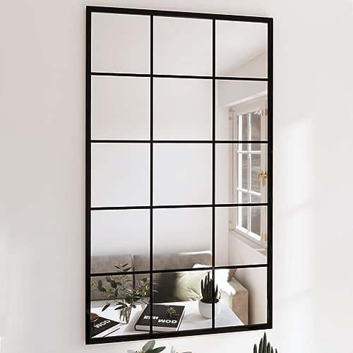Generico Specchio a Parete Nero 100x60 cm in Metallo,Nero,7.4kg,342209