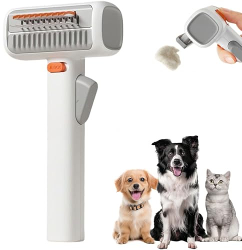 2-in-1 Fellpflege- & Schneidebürste für Hunde & Katzen – Entfilzungs- & Unterfellkamm für langes & kurzes Fell,Haustier Selbstentwirrender Kamm,Entfilzungskamm Katze,2-in-1 Pet Self-Detangling Comb