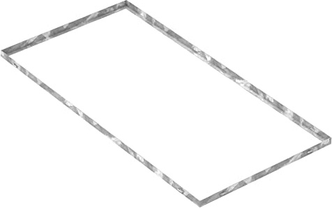 Fenau - Gitterrost-Zarge 600 x 1200 x 28 mm für Rosthöhe von 25 mm, verzinkt – mit Aussparung für Maueranker - Passend für Baunorm-Rost: Fenau 590 x 1190 x 25 mm