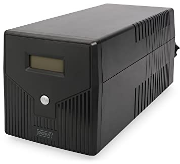 DIGITUS USV-System – 1500 VA 900 W – 4 Schutzkontaktsteckdosen | Unterbrechungsfreie Stromversorgung – Line-Interactive – AVR – UPS-Software – USB, RS232, RJ45 Anschlüsse