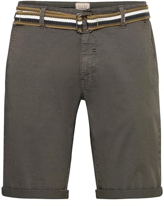 Blend BHBruno herr chinos shorts Bermuda korta byxor med bälte stretch fickor bomullsblandning normal passform, Granit (70147), L