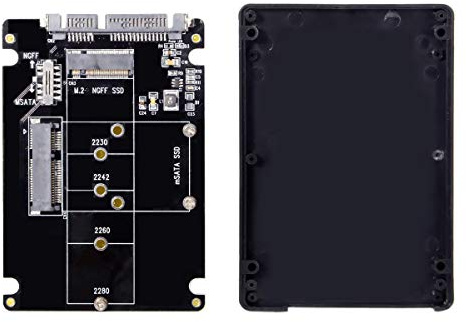 cablecc Combo M.2 NGFF B-Schlüssel & mSATA SSD zu SATA 3.0 Adapter Konverter Gehäuse mit Schalter