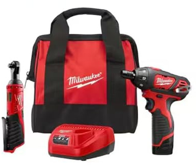 Milwaukee M12 12-Volt Lithium-Ion Cordless 3/8 in. Ratchet and Screwdriver Combo Kit (2-Tool) with Battery, Charger, Tool Bag
