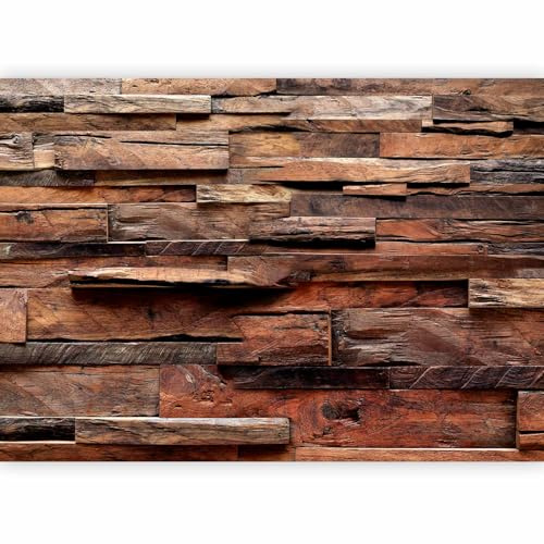 murando - Papier peint panoramique artistique 150x105 cm - Revêtement mural décoration salon - Design moderne - Gris beige noir - Fond vintage de texture rustique en bois brun f-A-0597-a-c