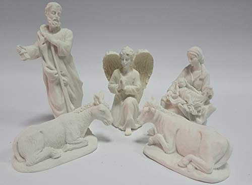 Arte Pesebre Figuras para Pintar Nacimiento de 5 Piezas para Pintar, 14 cm.