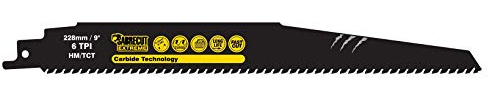 SabreCut 1pc SCRS1140HM 228mm 6 TPI S1140HM Metall Säbelsägeblätter | Wolframcarbid-Zähne bieten langlebige Schneidleistung in Mauerwerk und Baustoffen