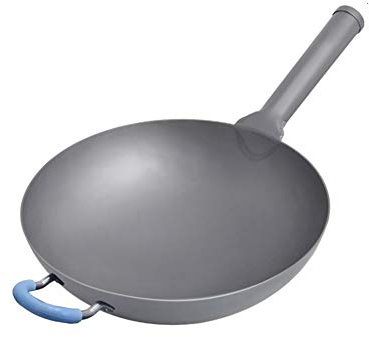 WOK non arrugginito e non patinato, sano, leggero, padella antiaderente multifunzionale, facile da pulire, completamente resistente alla corrosione,B,36CM