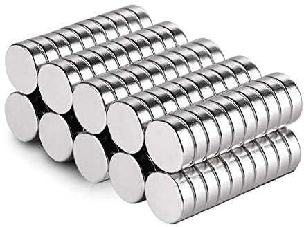JUNAN Petit Aimant Rond 6x1.3mm Mini Magnets pour réfrigérateur, Bureau, Tableau Blanc, travaux manuels（Lot de 100）
