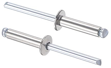 sourcing map 100stk. Blindnieten, 304 Edelstahl Zugnieten Kerndekorationsnieten 5mm Durchmesser 20mm Grifflänge Silberton