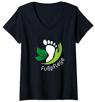 Fußpflegerin Podologin Podologie Füße Fußpflege Geschenk T-Shirt mit V-Ausschnitt