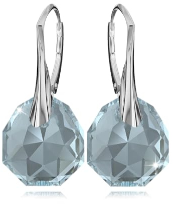 Ohrringe Silber 925 Hängend für Damen Ohrhänger Lange Ohrringe Hängend mit Kristallen Schmuck Mädchen Hängeohrringe für Sie Geschenk für eine Frau Handmade: Ohrringe (Aquamarine)