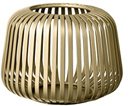 blomus Laterne Lito | Champagne | Windlicht aus Edelstahl | Kerzenhalter Gold | Größe XS | 14L x 14B x 10H cm | Laterne Deko | Indoor Windlicht