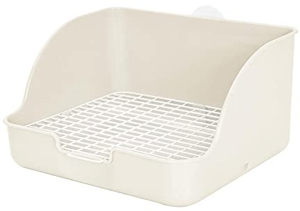 Milageto Bac à litière pour Lapin bac à Pipi Facile à Installer litière pour Petits Animaux Cage à Pot pour galesaur Hamster cochons d'Inde Chinchillas, Blanche