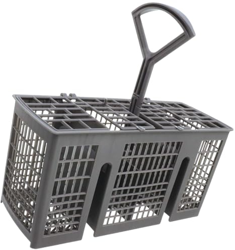 QUAILITAS Dishwasher Cutlery Basket [1 Pack/Matt Grey] – Universal Plastic Compatible Cutlery Basket Compatible with Hotpoint, Bosch, Whirlpool – Dishwasher Parts & Accessories