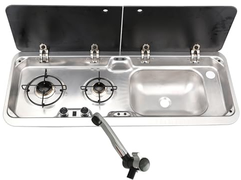 ReVace LAVANDA LD851 Double hob and sink with tap, Campervan, Motorhome, RV, Caravan (Right hand sink)