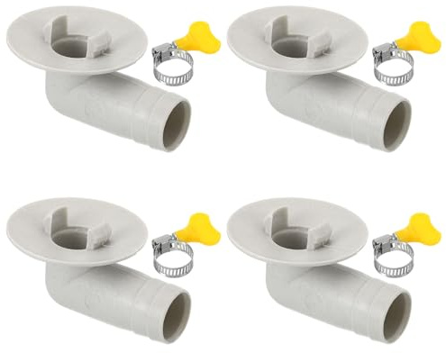 PATIKIL 15mm Klimaanlagen-Ablaufschlauchverbinder, 4 Stück Universal-Ablaufverbinder mit Klemmschelle für Mini-Split-Fenster-Klimaanlagen, weiß, Stil 11 | Für AC-Einheiten mit Fenster oder Mini-Split, Universal-Kondensat-Anschlüsse, mit Klemme, Lufteinlass
