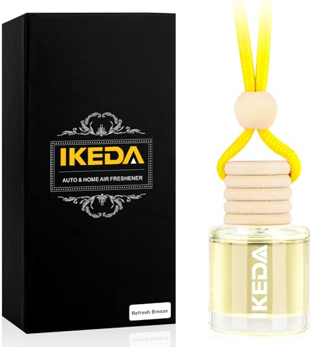 Ikeda Autoduft,Duftbaum Auto Innenraum,HäNgender Auto-Lufterfrischer,Geschenke FüR Frauen MäNner,HäNgender Lufterfrischer FüR Auto & Zuhause, Erfrischende Brise,10 ml / 1 Stück