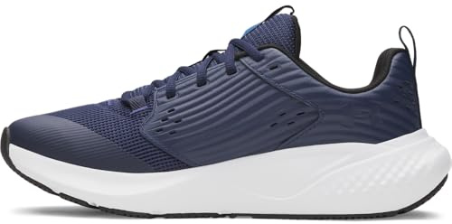 Under Armour Men's Charged Commit Training 4, Comfortable and Durable Men's Runners, Running Shoes with Charged Cushioning® Midsole,Washed Navy / Distant Gray / Black,8.5