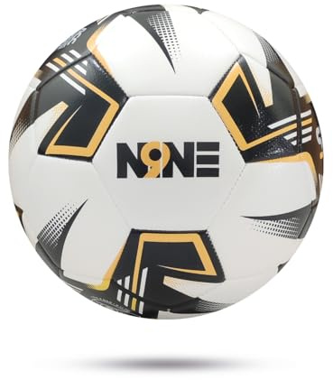NINE FIFA Basic Fußball, Größe 3, 4, 5, ideal für Jungen, Geschenke, Futsal, weiche TPE-Schaumschicht, perfekte Sprungkraft, befeuchtete Nadel, eingeschränkte Blase (Weiß, 5)