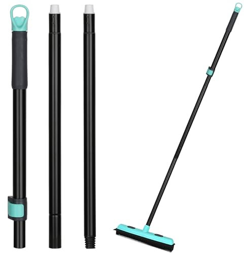 Kefanta Blue Rubber Broom Pet Hair Remover Replacement Handle,Carpet Rake Broom Handle Refills (Not Include Mop Head)