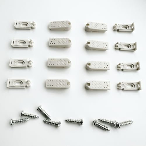 UTEFIF 8Kit 16-Piece Pleated Replacement Parts Set, Clamping Support Accessories, Clamping Shoes for Tensioned Pleated Blinds, for Adhesive Backing and Stick & Fix Front Adhesive Plates