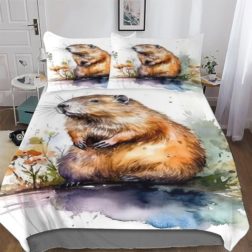 AAPZY Biber Bettwäsche 2teilig - Weich & Bügelfrei Bettbezüge Mit Reißverschluss - Bettbezug Set Mit Kissenbezüge Für Jungen Mädchen Mikrofaser Bettdeckenbezug Single (135x200cm)