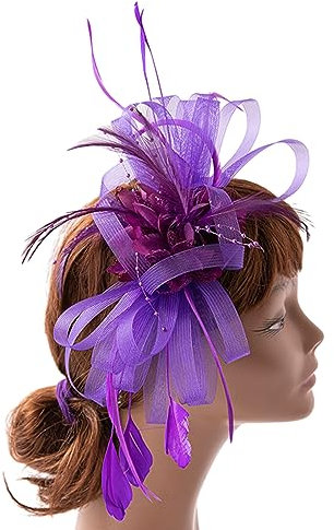 JOERBABU Hut, zartes mittelalterliches Garn, Haarreifen, Halloween, Cosplay, Haarhalter, Mittelalter-Party, Kostüm, Kopfbedeckung für Frauen, violett, 1-5