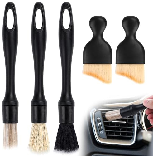 5 Stück Auto Detailingbürste, Auto Innenreinigung Weiche Bürste, Kein Kratzer, Auto Reinigungsbürsten, Ultrasoft Detail Bürste, Staubentfernungsbürste for Auto Air Outlet Gap Armaturenbrett (4 Stile)