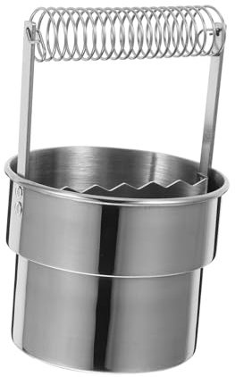 HAWILLOSCH Double Layer Pen Washer Brush Cleaning Cup for Oil Painting Lightweight Stainless Steel Paint Brush Rinser Holder Practical Artist Tool for Studio Use