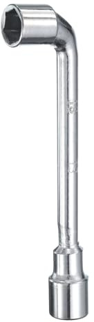 sourcing map L Shaped Angled Hex Socket Wrench 13mm 45# Steel Double Ended Metric 6 Point Tubular Socket Spanner for General Repairing, Pipeline, Bicycle Car Maintenance