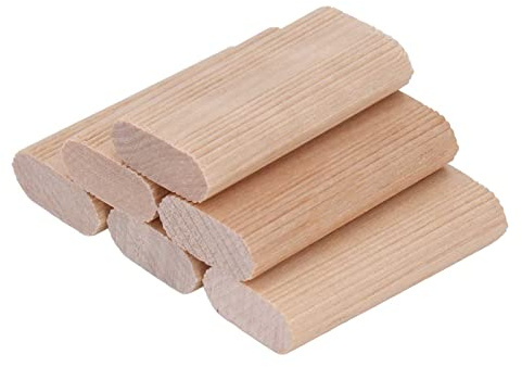 Dübellehre, 50 Stück, Holzdübelstopper, Buche, Einsteckdübelblock, Holzdübel, Domino-Verbindungswerkzeug, Hartholz-Rillendübel für Holzbearbeitung, Möbelspleißen (6 * 20 * 40MM)