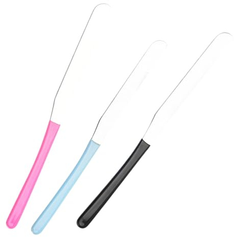 Maquillaje – Espátula de acero inoxidable cosmético de acero inoxidable – Espátula ligera para mujeres | 3 herramientas táctiles de mezcla de base para mujeres, juego profesional de loción facial