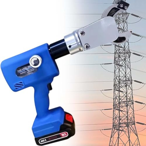 vnmudzeo Tagliacavi Idraulico Senza Fili per Uso Industriale, Tagliabulloni Portatile da 80 KN, per Cavi Corazzati Cu/al, Fune d'Acciaio, Filo di Acciaio, Filo di Alluminio,30C