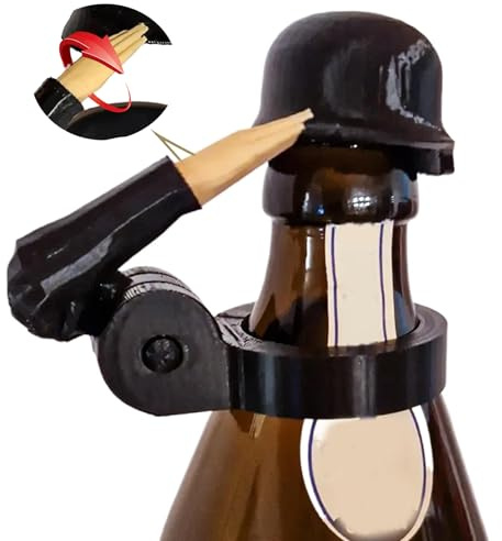 Boluoboluomi Flaschenverschlüsse, lustiger Salute-Soldaten-Bierhelm,wiederverwendbar,dekorative Kappen, staubdichte Schutzkappen für Veteranen, aktive Soldaten