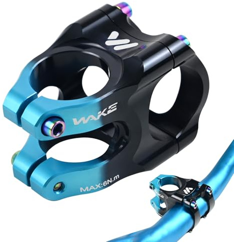 ROADNADO Attacco Manubrio per Bicicletta 31.8mm, Manubrio 35mm, Corto Attacco Manubrio MTB in Lega di Alluminio CNC, Leggero, 0 Gradi, Attacco Manubrio per MTB, BMX, Mountain Bike, Bici da Corsa (Nero