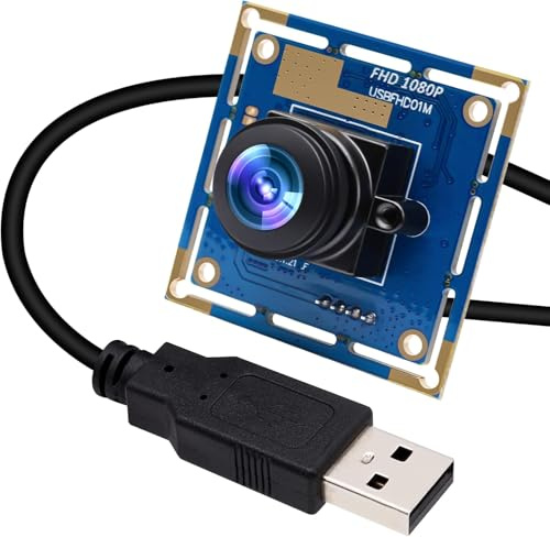 Mermaid 1080P USB Kameramodul, Weitwinkel Fisheye Webcam Board für PC Laptop, 1080P 30fps/720P 60fps/480P 100fps High Speed Machine Vision Industriekamera für Windows,Linux,Android,Mac-OS
