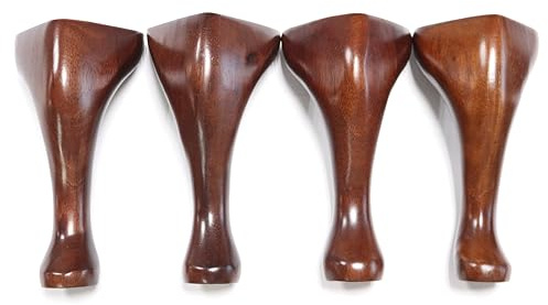 DesignerSofas4u.co.uk 8 Queen Anne Wood Furniture Legs Set of 4 Sofa Stool Chair Replacement