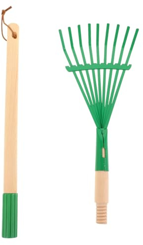 FUNNETOYU Rastrillo Infantil Extraíble con Mango De Madera Herramienta De Jardinería Pequeña para Césped para Jugar Al Aire y Trabajar El Jardín