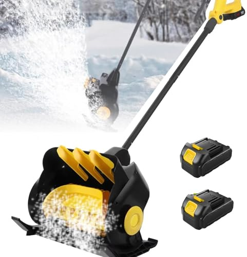 Pala da neve elettrica senza fili, 2 × 21 V alimentata a batteria, manico regolabile per una facile rimozione della neve su terrazze e ponti