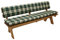 DEGAMO Auflagenset Bankauflage Boston 2-teilig für Bank 4-sitzer 195cm, Sitz- und Rückenpolster, grün-kariert