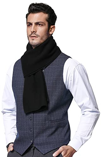 RIONA Sciarpa Uomo Giovane Autunno Inverno 100% Lana Sciarpa Morbido Casual Business 180 * 30 cm
