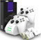 Fosmon DUAL 2 MAX Stazione di Ricarica Compatibile con Controller Xbox Series X/S (2020), Xbox One/One X/One S Elite, (Dual Slot) Caricabatteria e 2x 2200mAh Batteria Ricaricabile