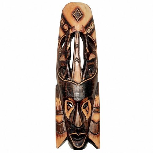 Bella 50 cm elefante legno maschera Africa Maschera da parete realizzato a mano Bali maske85