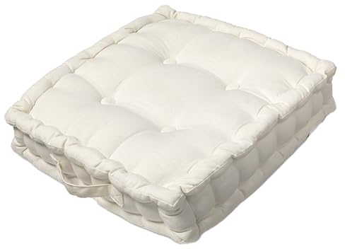 Home Sweet Home UK Adult Chunky Booster Cushion, Portable Breathable 100% Cotton Seat Pad for Car, Office, Home, Chair Cushion for Elderly Post-Operative, Wheelchair & More - 45cm x 45cm