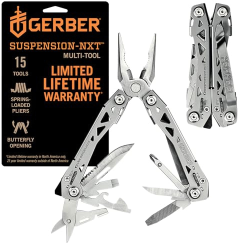 Gerber Suspension NXT 15-in-1 Multitool Pliers, EDC Knife, Stainless Steel