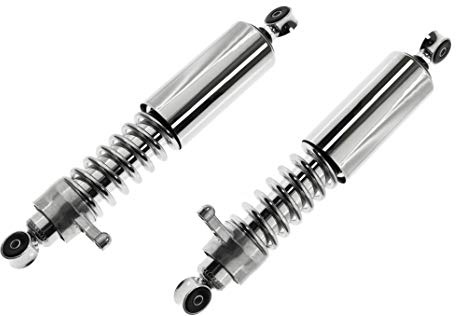 Ost2rad Federbein Paar für SIMSON S51 S50 und Enduro mit CHROMHÜLSE - Stoßdämpfer für Motorroller - Silber