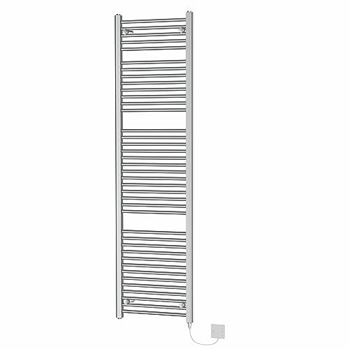 NRG Electric Manual Towel Rail Warmer Radiator 800W 1800x500 Chrome | Designer Radiator, Central Heating Towel Warmer Heater, Wall Mounted