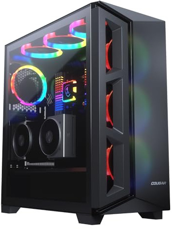 COUGAR Gaming | BOITIER PC Gaming | Dark BLADER X5 RGB - Refroidissement d'air - Éclairage RVB - 3 Ventilateurs ARGB VK120 - Ports USB 3. 1 Gen-2, Type-C et USB 3. 0